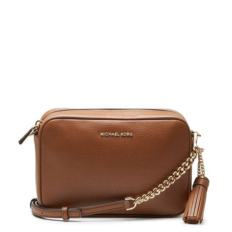 michael kors jet set zwarte leren crossbody tas 32f7ggnm8l-001|Jet Set Large Logo Crossbody Bag .